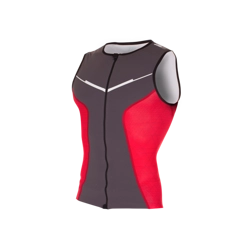 ZEROD Koszulka triathlonowa męska RACER SINGLET szaro-czerwona