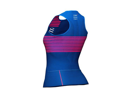 COMPRESSPORT Triathlonowa koszulka kompresyjna damska TRI POSTURAL TANK TOP niebieska