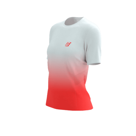 COMPRESSPORT Koszulka biegowa damska PERFORMANCE SS T-SHIRT fluo red/white
