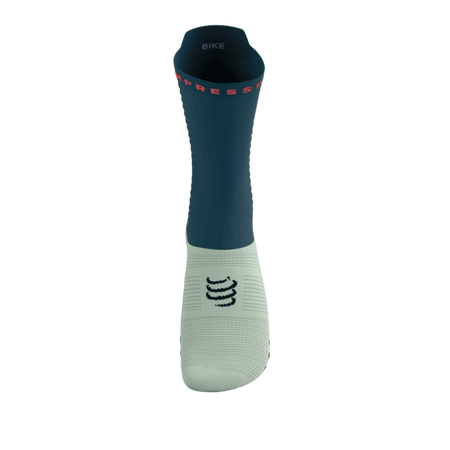 COMPRESSPORT Skarpetki rowerowe PRORACING SOCKS V4 BIKE stargazer/aqua/fluo red