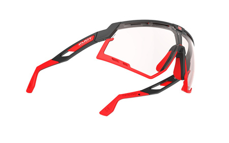 RUDY PROJECT Okulary rowerowe z fotochromem DEFENDER IMPACTX PHOTOCHROMIC black matte/red fluo