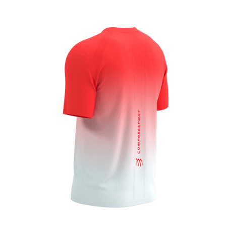 COMPRESSPORT Koszulka biegowa PERFORMANCE SS T-SHIRT fluo red/white
