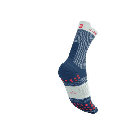 COMPRESSPORT Skarpetki do biegania wysokie PRORACING SOCKS V4 RUN HIGH blues/sugar