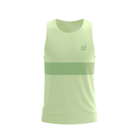 COMPRESSPORT Koszulka biegowa PERFORMANCE SINGLET cream/neon green