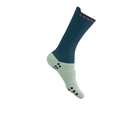COMPRESSPORT Skarpetki rowerowe PRORACING SOCKS V4 BIKE stargazer/aqua/fluo red