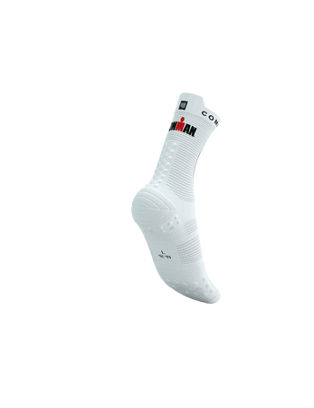 COMPRESSPORT Skarpetki do biegania wysokie PRORACING SOCKS V4 RUN HIGH IRONMAN 2025 white/sunset