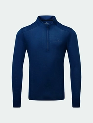RONHILL Bluza biegowa męska TECH MERINO 1/2 ZIP dark navy/oxide