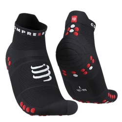 COMPRESSPORT Skarpetki do biegania krótkie PRORACING SOCKS V4 RUN LOW black/red