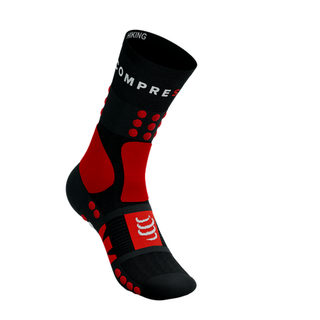 COMPRESSPORT Skarpetki trekkingowe HIKING SOCKS black/core red/white