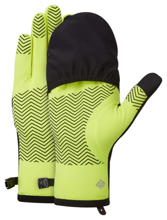 RONHILL Rękawiczki biegowe WIND-BLOCK CONVERTIBLE GLOVE fluo yellow/black