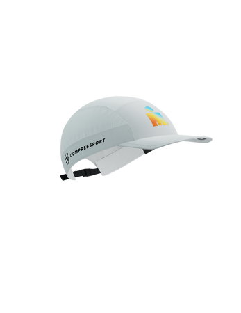 COMPRESSPORT Czapka biegowa 5 PANEL LIGHT CAP IRONMAN 2025 white sunrise