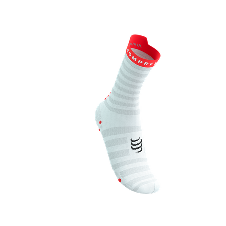 COMPRESSPORT Skarpetki do biegania PRORACING SOCKS V4 ULTRALIGHT RUN HIGH white/red/black