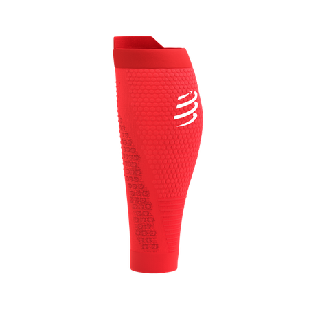 COMPRESSPORT Opaski kompresyjne na łydki R2V3 fluo red/white reflect