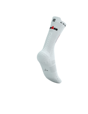 COMPRESSPORT Skarpetki rowerowe PRORACING SOCKS V4 BIKE IRONMAN 2025 white/sunset