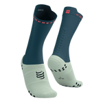 COMPRESSPORT Skarpetki rowerowe PRORACING SOCKS V4 BIKE stargazer/aqua/fluo red