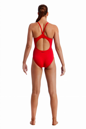 FUNKITA Strój kąpielowy damski jednoczęściowy DIAMOND BACK ONE PIECE still red