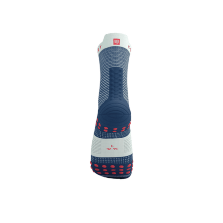 COMPRESSPORT Skarpetki do biegania wysokie PRORACING SOCKS V4 RUN HIGH blues/sugar