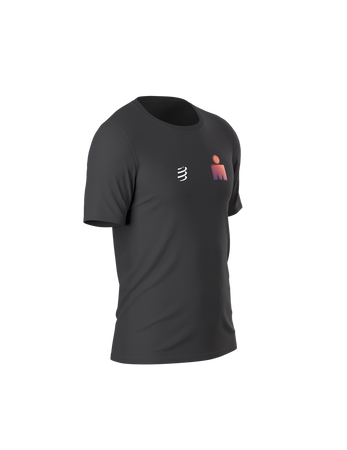 COMPRESSPORT Koszulka biegowa z krótkim rękawem TRAINING SS T-SHIRT IRONMAN 2025 black sunset