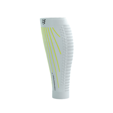 COMPRESSPORT Opaski kompresyjne na łydki R2 AERO white/safe yellow