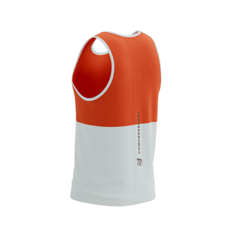 COMPRESSPORT Koszulka biegowa PERFORMANCE SINGLET tigerlily/star white