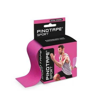 PINOSPORT Wodoodporny tejp dla sportowców PINOTAPE 5 cm x 5 m różowy