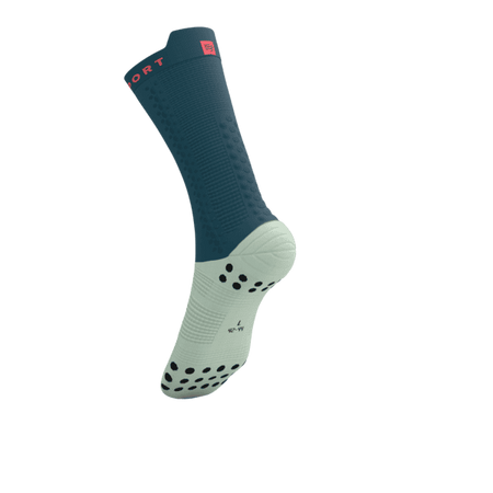 COMPRESSPORT Skarpetki rowerowe PRORACING SOCKS V4 BIKE stargazer/aqua/fluo red
