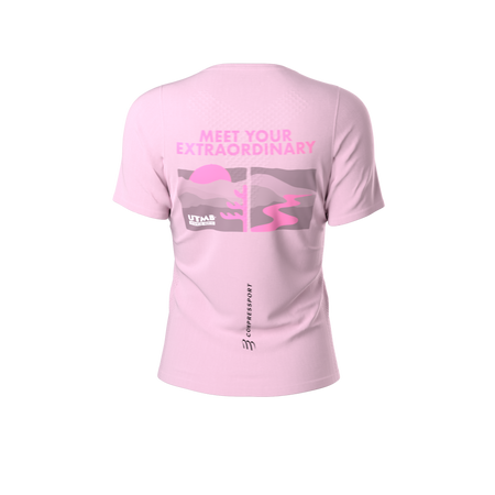 COMPRESSPORT Koszulka biegowa damska z krótkim rękawem TRAINING T-SHIRT UTMB 2025 roseate