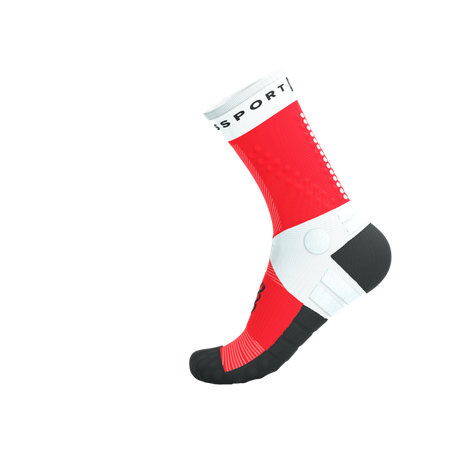 COMPRESSPORT Skarpetki do biegania ULTRA TRAIL SOCKS V2.0 white/fluo red