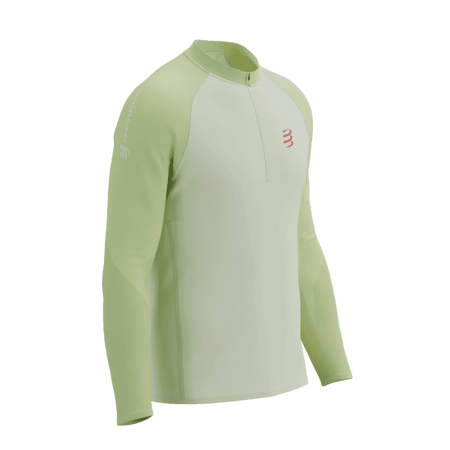 COMPRESSPORT Koszulka biegowa męska TRAIL HZ LS T-SHIRT sugar/shadow lime