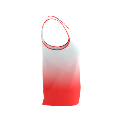 COMPRESSPORT Koszulka biegowa damska PERFORMANCE SINGLET fluo red/white