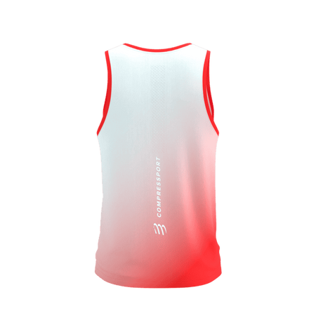 COMPRESSPORT Koszulka biegowa PERFORMANCE SINGLET fluo red/white