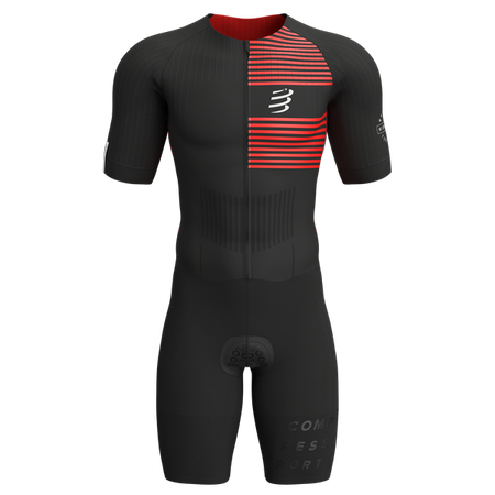 COMPRESSPORT Strój triathlonowy męski AERO SS TRISUIT black/red