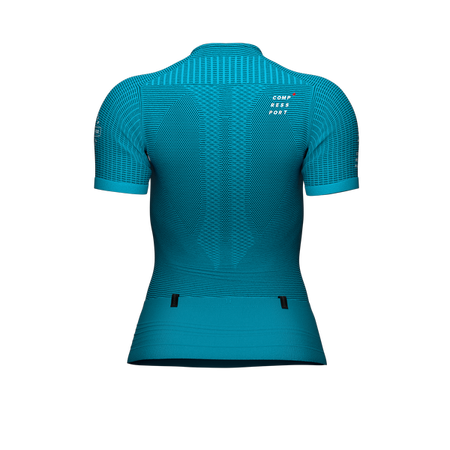 COMPRESSPORT Koszulka kompresyjna do biegania damska TRAIL POSTURAL SS TOP turkusowa