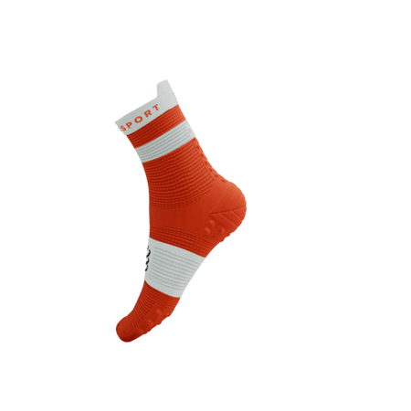 COMPRESSPORT Skarpetki do biegania wysokie PRORACING SOCKS V4 RUN HIGH tigerlily/white