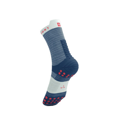 COMPRESSPORT Skarpetki do biegania wysokie PRORACING SOCKS V4 RUN HIGH blues/sugar