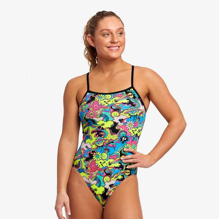 FUNKITA Strój kąpielowy damski jednoczęściowy SINGLE STRAP ONE PIECE smash mouth