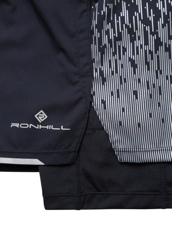 RONHILL Spodenki do biegania męskie TECH REFLECT 5" TWIN SHORT black/reflect