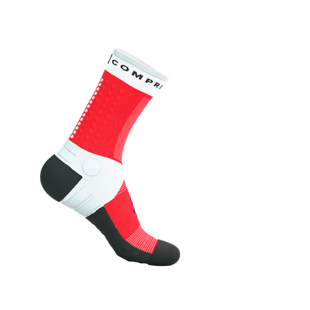 COMPRESSPORT Skarpetki do biegania ULTRA TRAIL SOCKS V2.0 white/fluo red