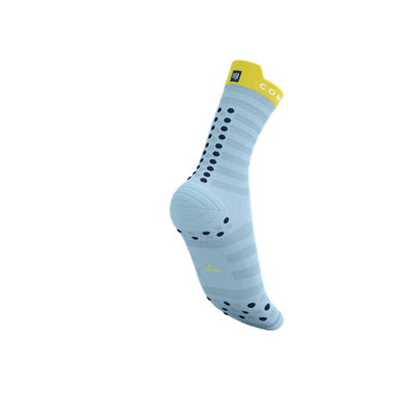 COMPRESSPORT Skarpetki do biegania PRORACING SOCKS V4 ULTRALIGHT RUN HIGH cashmere blue/maize