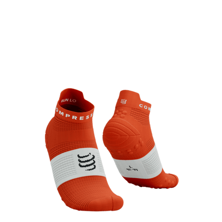 COMPRESSPORT Skarpetki do biegania krótkie PRORACING SOCKS V4 RUN LOW tigerlily/white