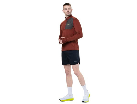 RONHILL Bluza biegowa męska TECH WINTER 1/2 ZIP chestnut/oxide