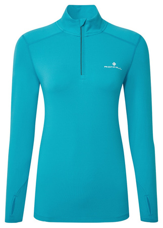 RONHILL Bluza biegowa damska CORE THERMAL 1/2 ZIP TEE azure/bright white