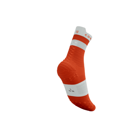 COMPRESSPORT Skarpetki do biegania wysokie PRORACING SOCKS V4 RUN HIGH tigerlily/white