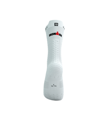 COMPRESSPORT Skarpetki rowerowe PRORACING SOCKS V4 BIKE IRONMAN 2025 white/sunrise