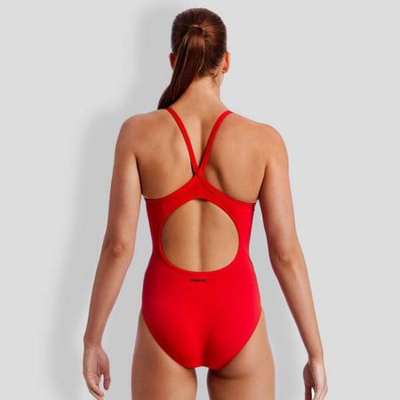 FUNKITA Strój kąpielowy damski jednoczęściowy DIAMOND BACK ONE PIECE still red