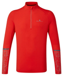 RONHILL Bluza biegowa męska LIFE NIGHTRUNNER 1/2 ZIP czerwona