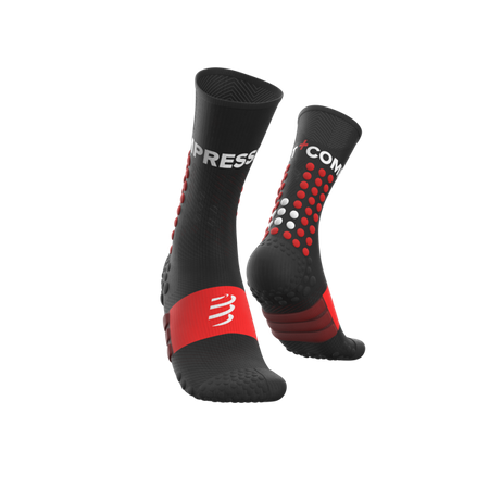 COMPRESSPORT Skarpetki do biegania ULTRA TRAIL SOCKS czarno-czerwone