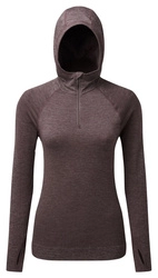 RONHILL Bluza do biegania damska LIFE SEAMLESS HOODIE brązowa