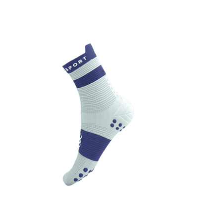 COMPRESSPORT Skarpetki do biegania wysokie PRORACING SOCKS V4 RUN HIGH star white/orient blue