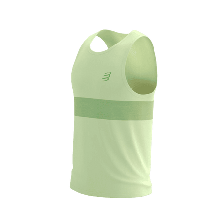 COMPRESSPORT Koszulka biegowa PERFORMANCE SINGLET cream/neon green
